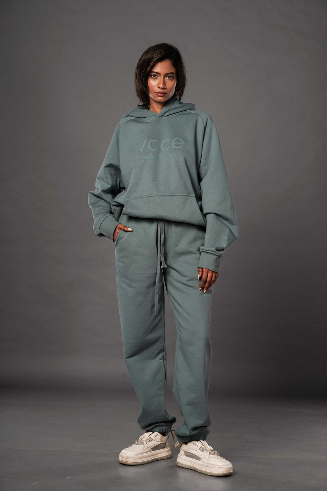 Prussian Blue Fleece Hoodie Set