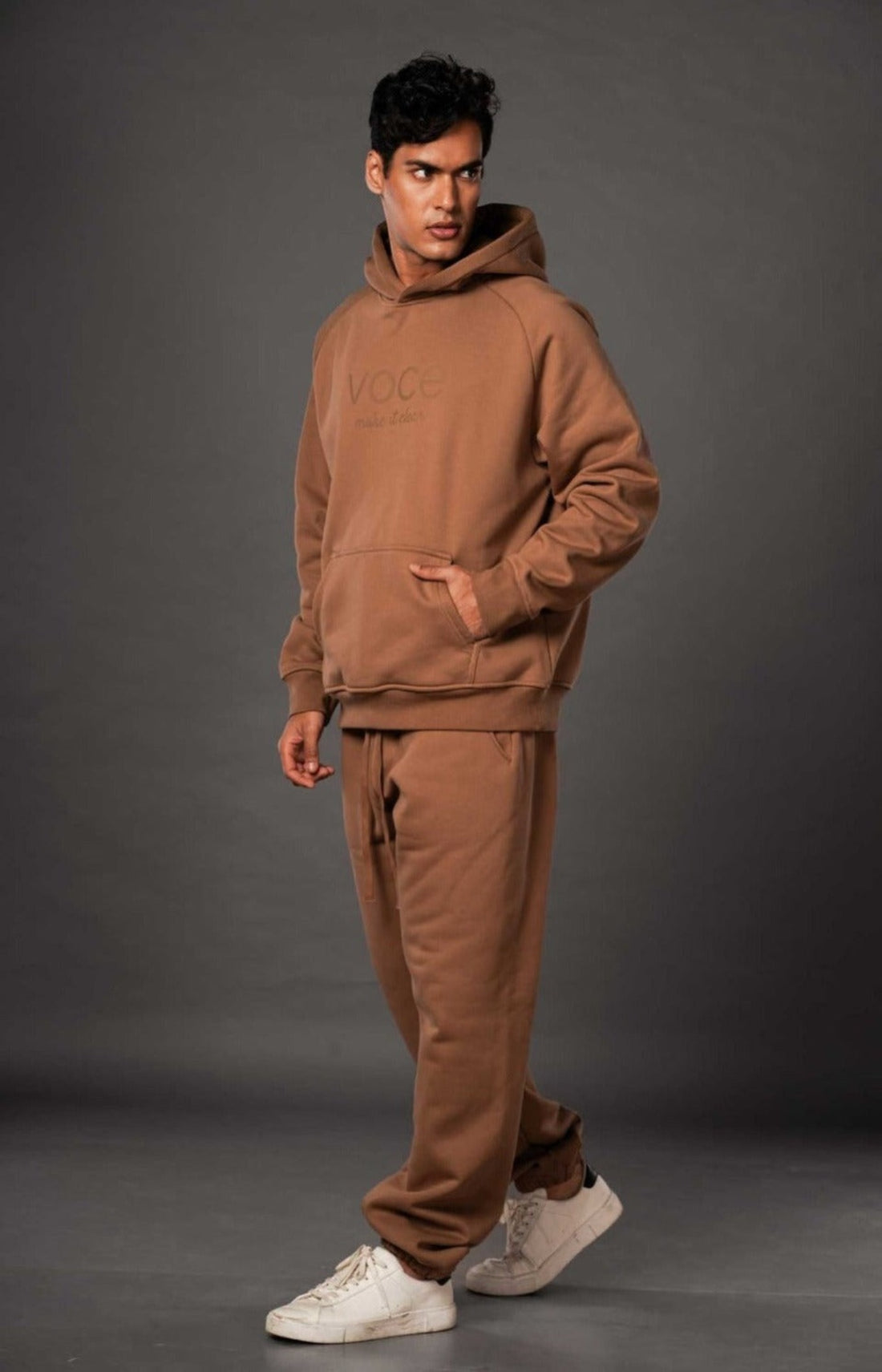 Bark Brown Fleece Hoodie