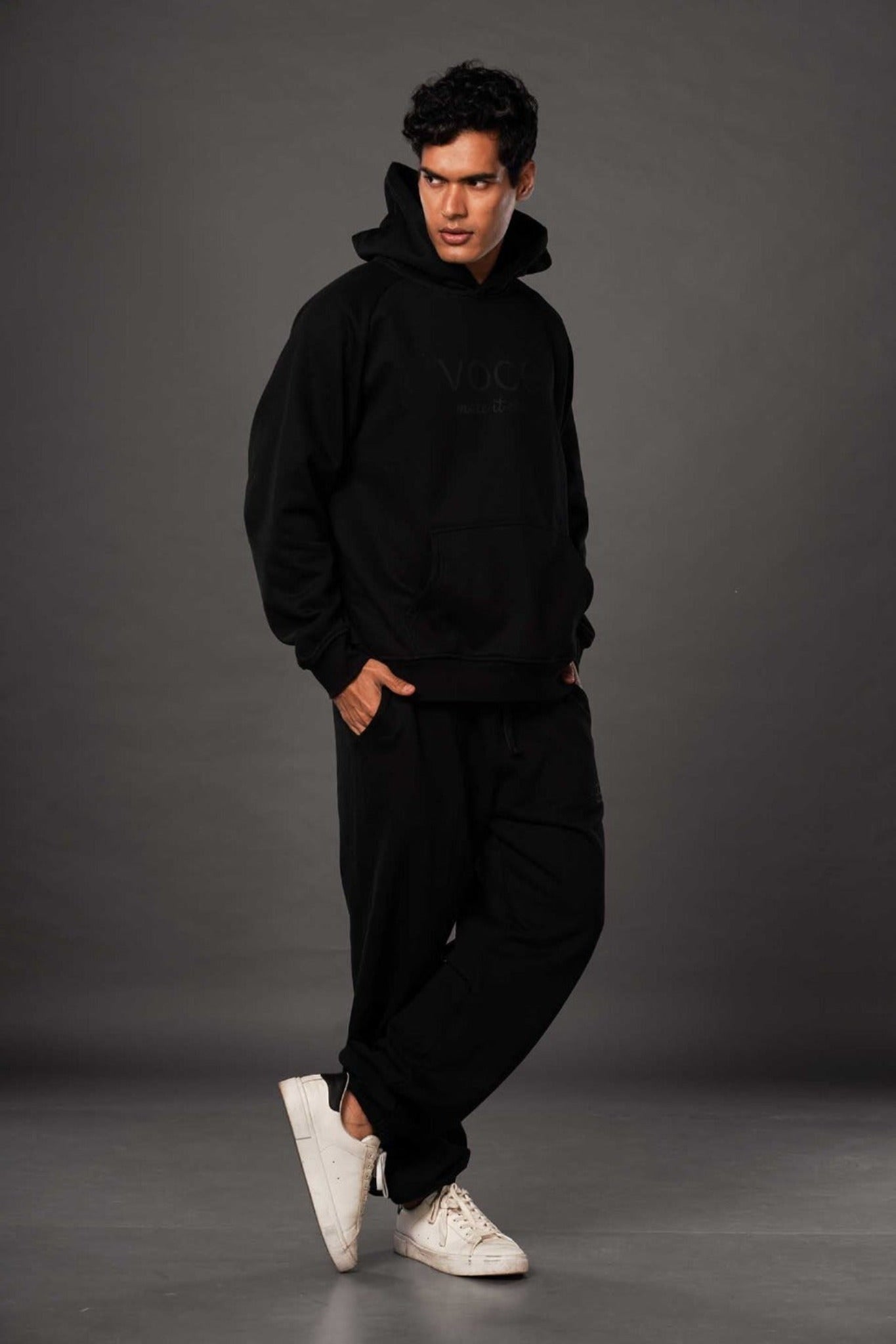 Pitch Black Fleece Hoodie Set