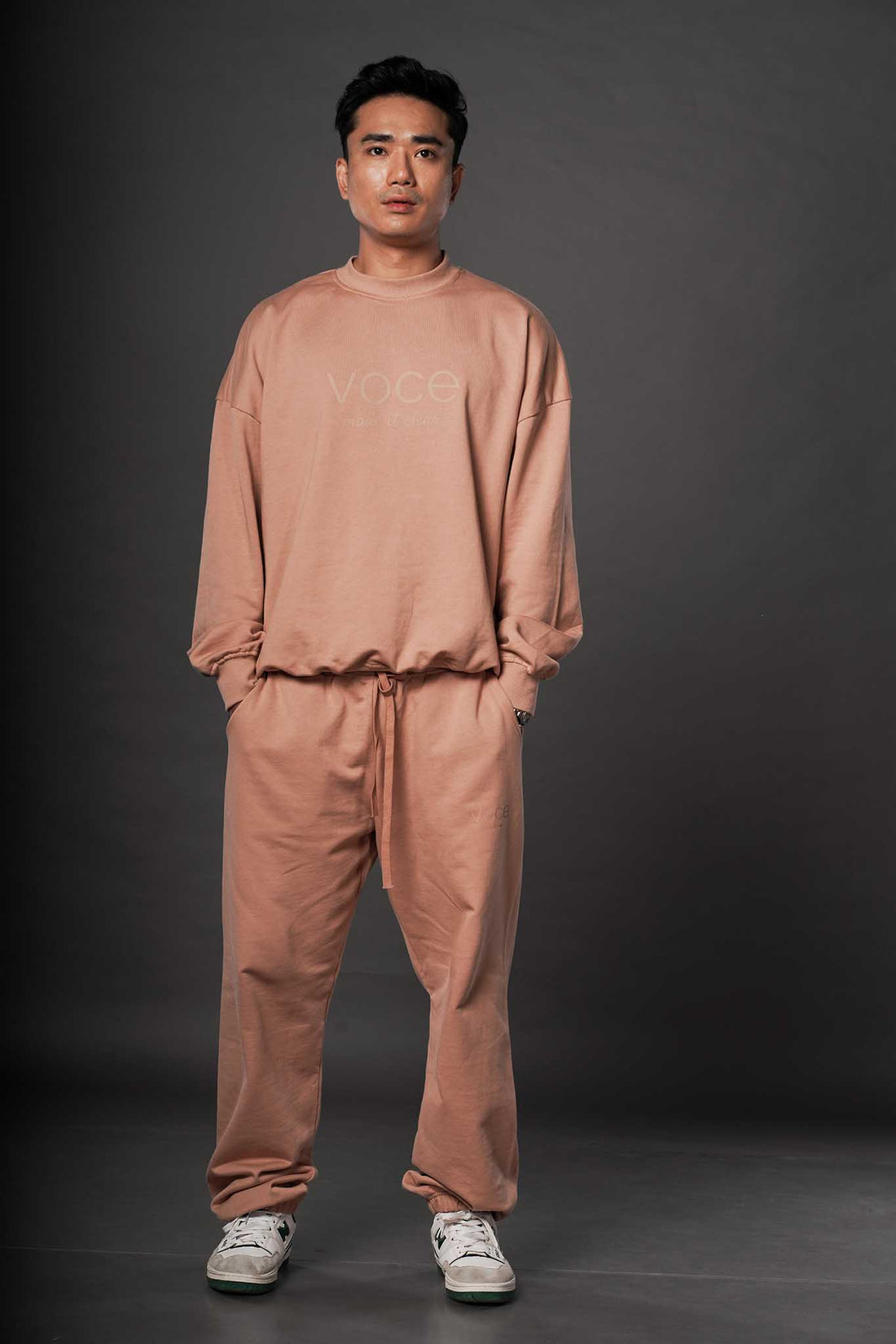 Crewneck Mocha Blush Jogger Set