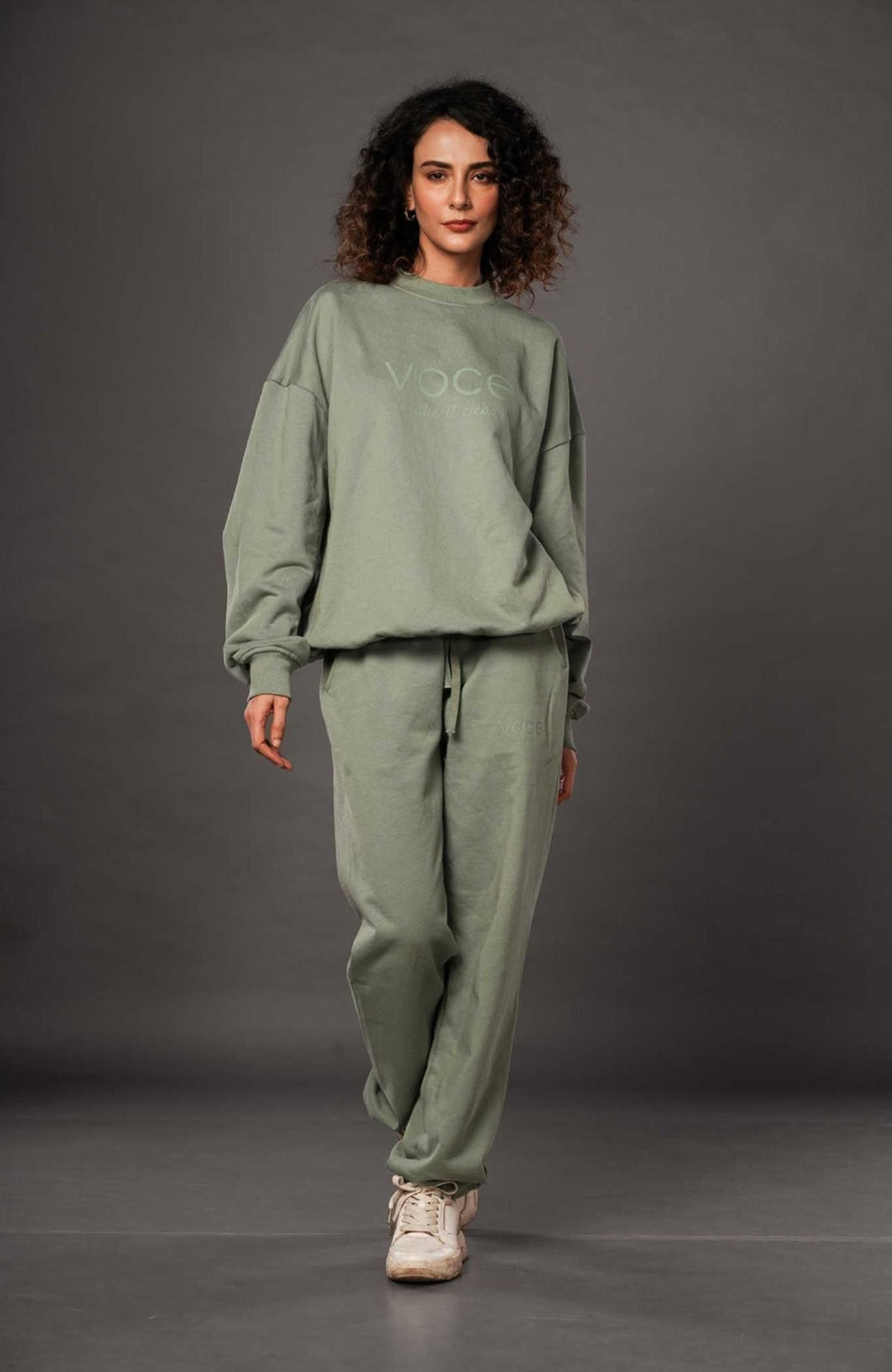 Crewneck Sage Green Jogger Set
