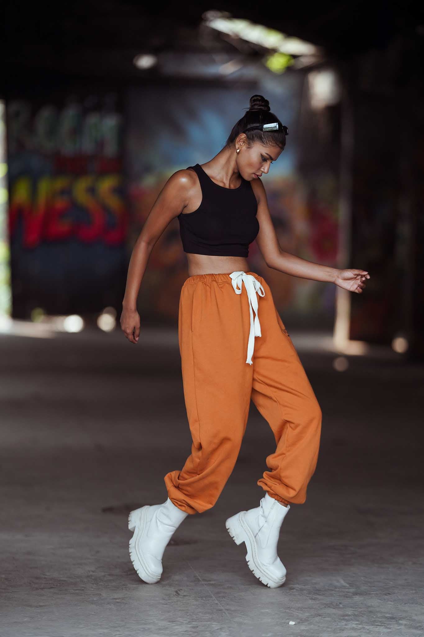 Rust Brown Fleece Jogger - Main Image